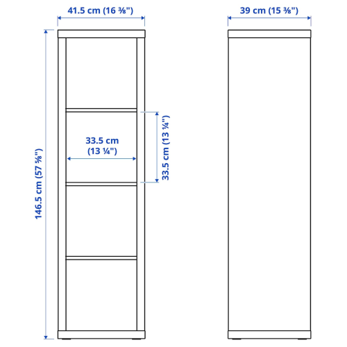 IKEA KALLAX Shelving Unit 42x147cm Black brown